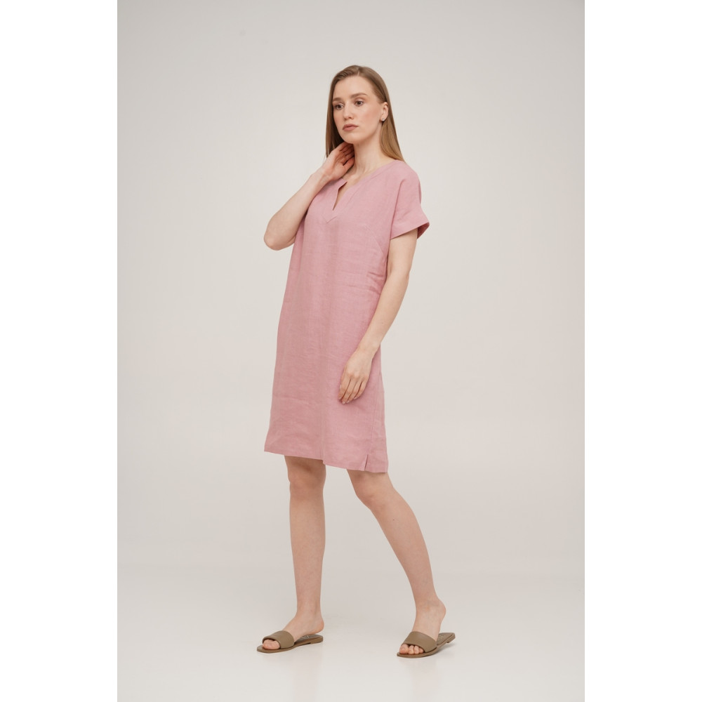 Платье льняное короткое Linen SoundSleep розовое размер xl