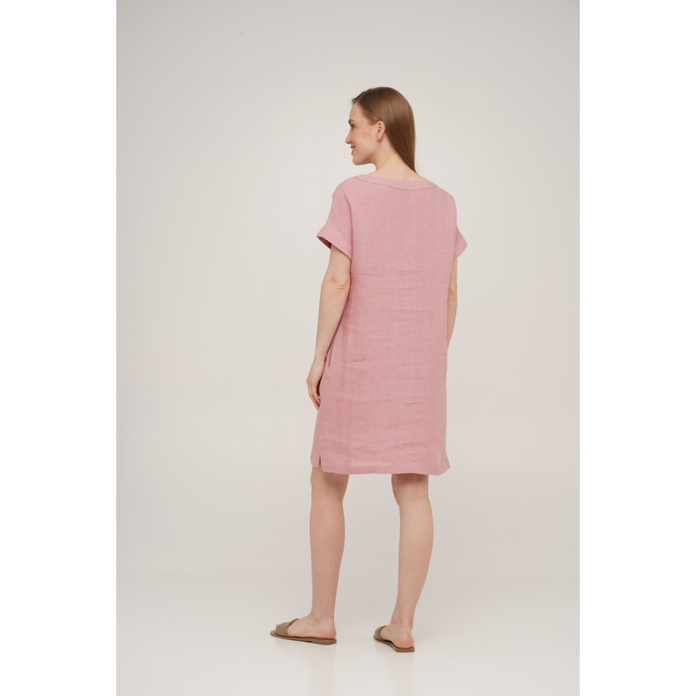 Платье льняное короткое Linen SoundSleep розовое размер xl
