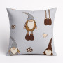 Decorative pillowcase SoundSleep Gnoms The warmth of winter dreams 45x45 cm calico light-grey (2800004904223)