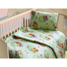 Bed linen set Funny Animals SoundSleep green for children