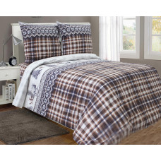 Bed linen set Fauna SoundSleep flannel chocolate single