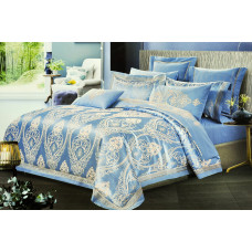 Комплект постельного белья Grace blue SoundSleep сатин-жаккард голубой евро