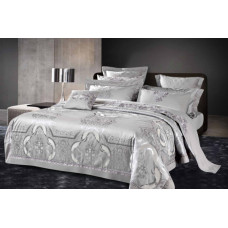 Bed linen set Elegance silver SoundSleep satin-jacquard grey euro