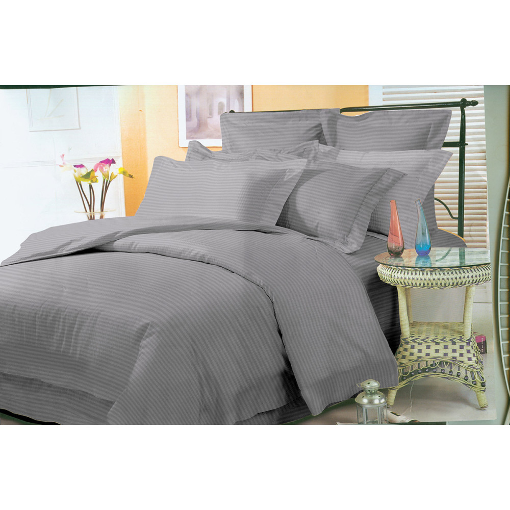 Комплект постельного белья Stripe Gray SoundSleep сатин-страйп серый полуторный