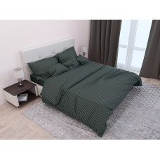 Комплект постельного белья Stripe Dark-green SoundSleep сатин-страйп темно-зеленый евро