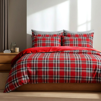 Flannel pillowcase SoundSleep Cozy Red 50x70 cm The cell is red (2800004977487)