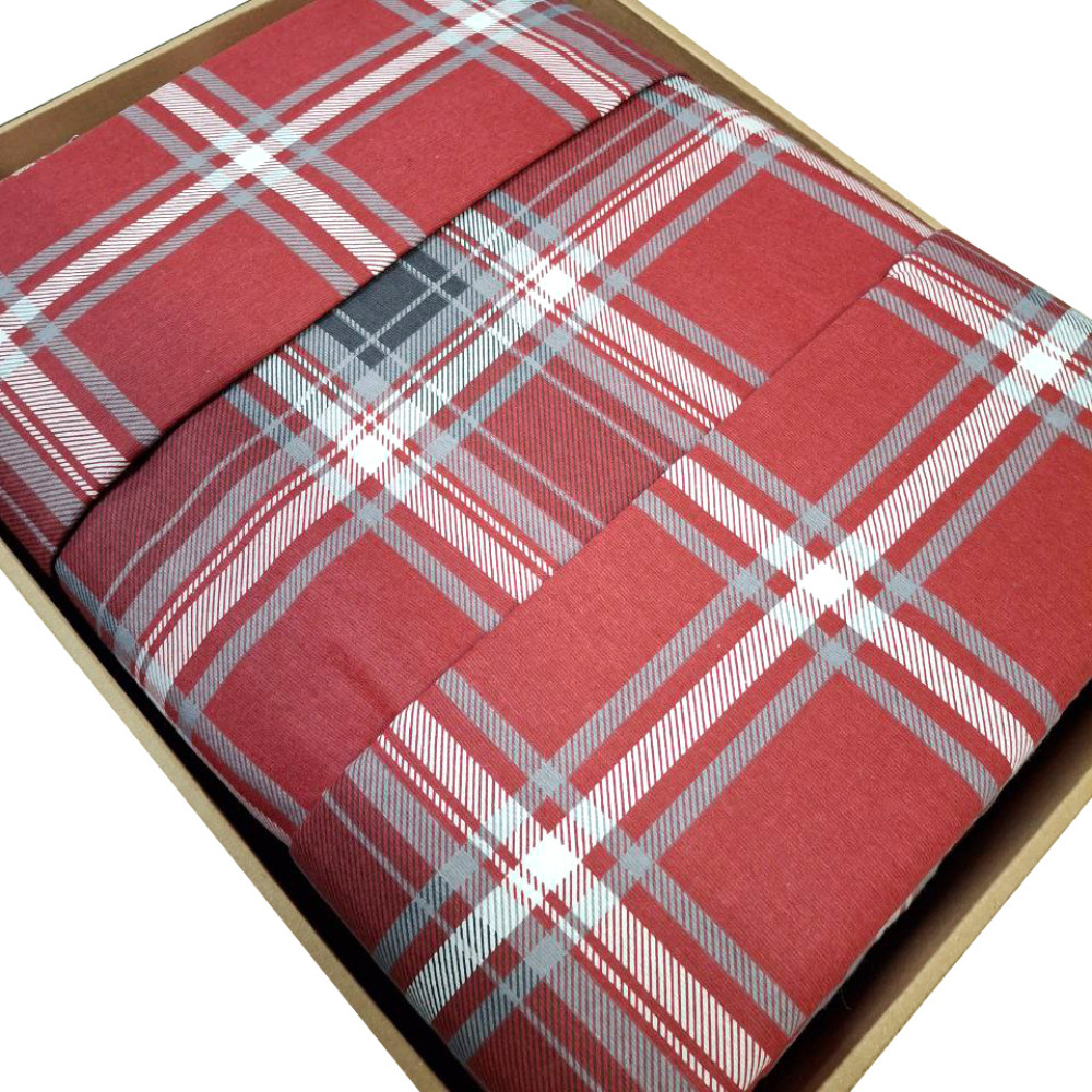 Комплект постельного белья SoundSleep Flanel Cоzy Red двуспальный евро 200х220 см фланель клетка красная (2800004977470)