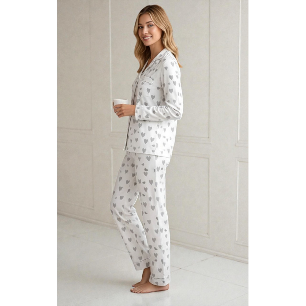 Women's flannel pajamas SoundSleep Flanel Heart Grey SoundSleep white XL (2800005001952)