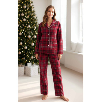 Жіноча піжама фланелева SoundSleep Flanel Cоzy Red фланель клітинка червона L/XL (2800005001891)