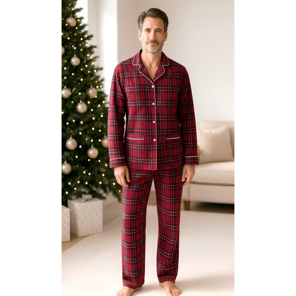 Мужская пижама фланелевая SoundSleep Flanel Cоzy Red фланель клетка красная L/XL (2800005001907)