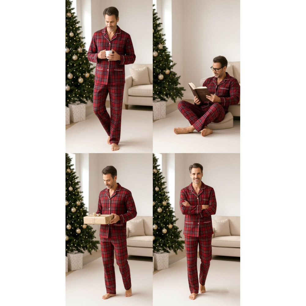 Мужская пижама фланелевая SoundSleep Flanel Cоzy Red фланель клетка красная L/XL (2800005001907)