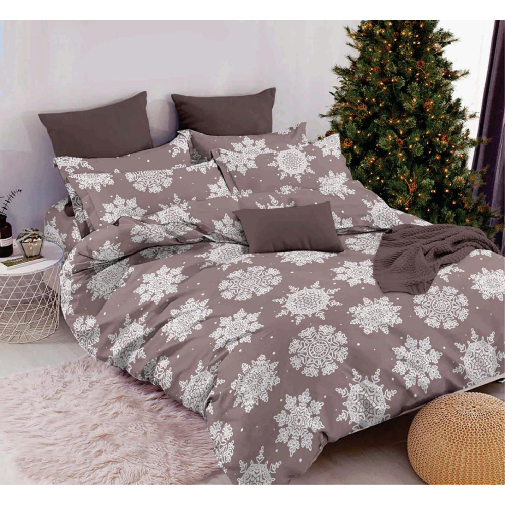SoundSleep Snowfall Warmth of Winter Dreams Bedding Set Calico double 175x205 cm mokko (2800004904377)