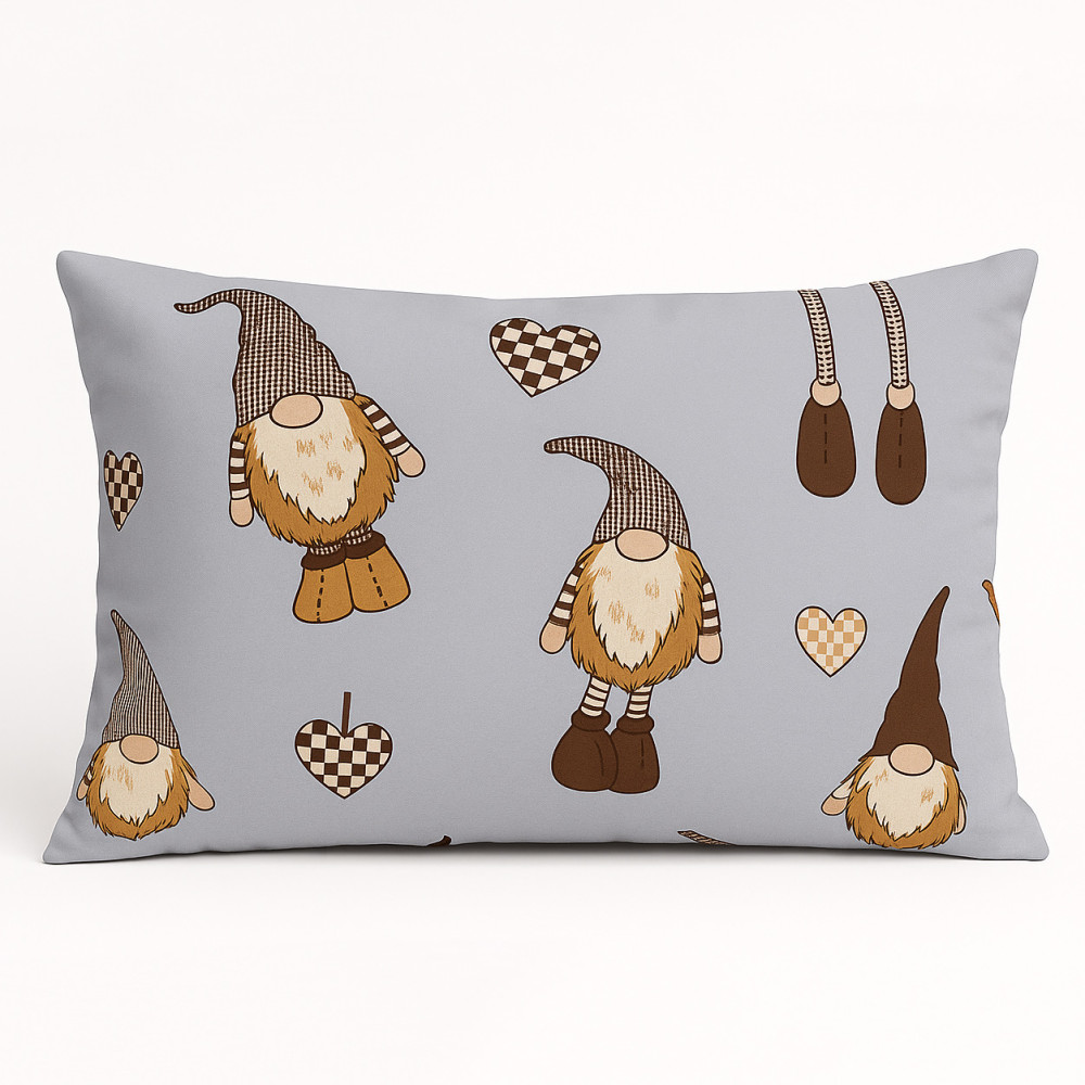 Decorative pillowcase SoundSleep Gnoms The warmth of winter dreams 70x70 cm calico light-grey (2800004904261)