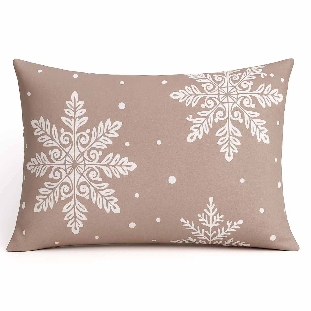 Decorative pillowcase SoundSleep Snowfall The warmth of winter dreams 50x70 cm calico mocha (2800004904438)