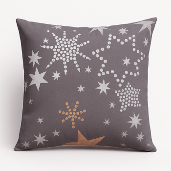 Decorative pillow SoundSleep Stars Warmth of Winter Dreams calico 45x45 cm chocolate (2800004904179)