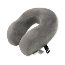 Travel pillow velor SoundSleep with memori foam light grey