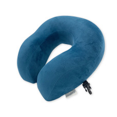 Travel pillow velor SoundSleep with memori foam dark blue