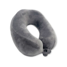 Travel pillow velor SoundSleep with memori foam dark grey