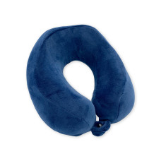 Travel pillow velor SoundSleep with memori foam dark blue