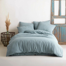 Комплект постельного белья SoundSleep Stonewash натуральный голубой евро