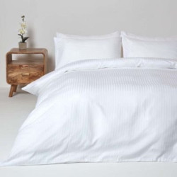 Fitted sheet SoundSleep hotel satin-stripe white 180x200 cm