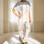 Women's pajamas with pants SoundSleep Muslin Flowers muslin L/XL white (2800004590495)