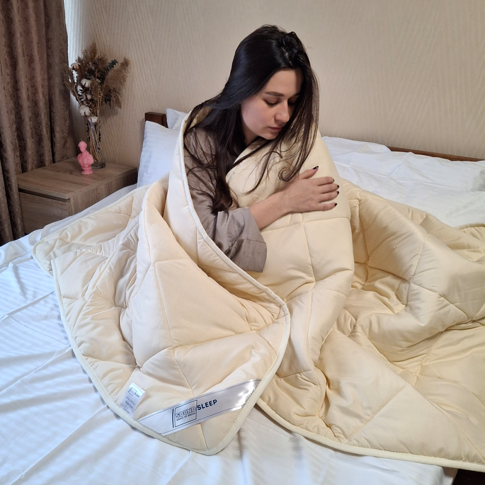 Blanket SoundSleep Pure demi-season microfiber 200x220 milk (2800004642934)