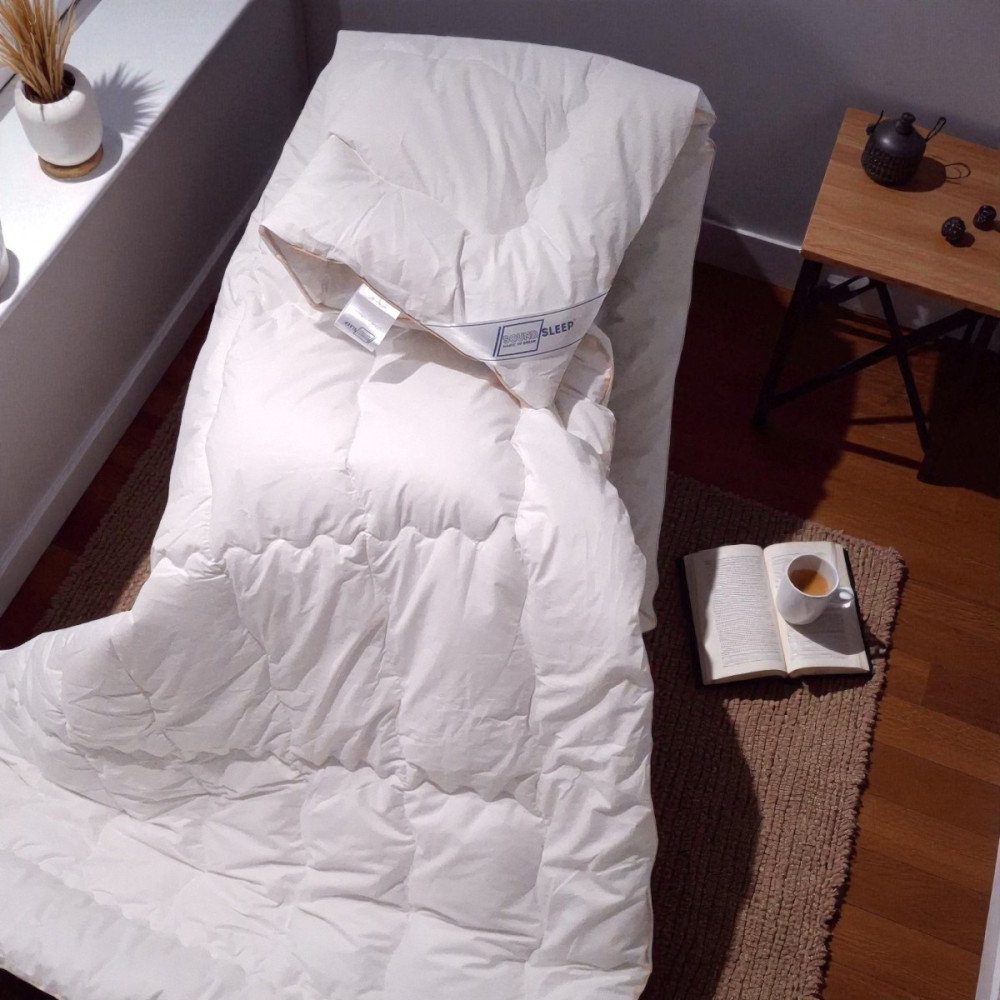 Одеяло SoundSleep Woolen Gold зимнее шерстяное тик 155х215 см 450г молочное (2800004918657)