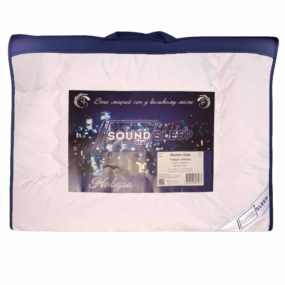 Одеяло SoundSleep Woolen Gold зимнее шерстяное тик 155х215 см 450г молочное (2800004918657)