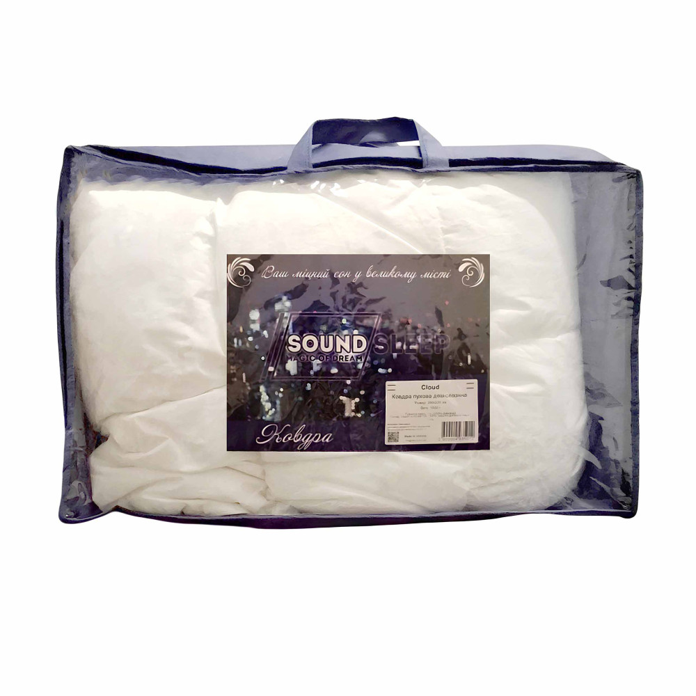 Down blanket SoundSleep Cloud 90% gray down demi-season 200х220 cm 1000g 