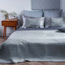 Velor quilted bedspread Tenderness SoundSleep gray 200x220 cm