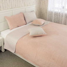 Velor quilted bedspread Tenderness SoundSleep powder 150x220 cm