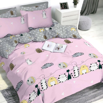 Комплект постельного белья SoundSleep Lovely Kitten Pink бязь подростковый  145х210 см (94342116)