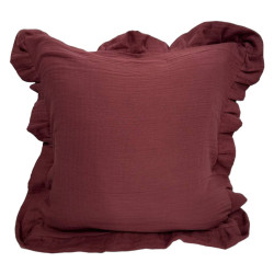 Декоративная наволочка SoundSleep Muslin Burgundy 45х45 см с рюшами бургунди (94331776)