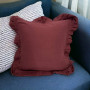 Decorative pillowcase with ruffles Muslin Burgundy SoundSleep burgundy 45x45 cm