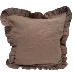 Decorative pillowcase SoundSleep Muslin Coffee 45x45 cm with ruffles (94331967)