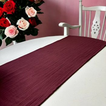 Раннер SoundSleep Muslin Burgundy 40х180 см с рюшами (94331929)