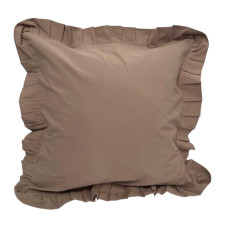 Decorative pillowcase with ruffles Stonewash Coffee SoundSleep 45x45 cm