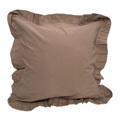 Decorative pillowcase with ruffles Stonewash Coffee SoundSleep 45x45 cm