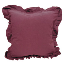 Decorative pillowcase with ruffles Stonewash Burgundy SoundSleep 45x45 cm