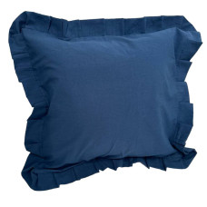 Decorative pillowcase with ruffles Stonewash Dark Blue SoundSleep 45x45 cm