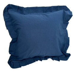 Decorative pillowcase SoundSleep Stonewash Dark Blue 45x45 cm with ruffles (94331851)