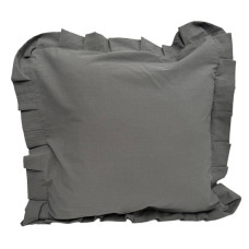 Decorative pillowcase with ruffles Stonewash Dark Gray SoundSleep 45x45 cm