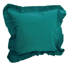 Наволочка декоративная с рюшами Stonewash Dark Green SoundSleep темно-зеленый 45х45 см