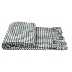 Plaid Vladi Palermo No. 2 semi-woolen 140x200 cm white-gray-blue (B602701)