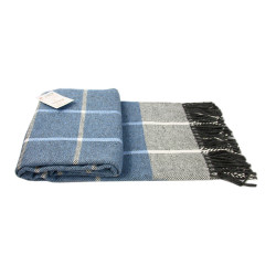 Plaid Vladi Harry Valencia cotton 140x200 cm white-smoke-gray-blue (B602633)