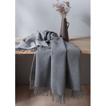 Плед Biederlack Cosy & Luxury grau-silber вовняний 130х170 см сірий (695659)