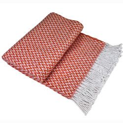 Plaid Vladi Valencia Antonio cotton 140x200 cm white-orange (2800004497275)