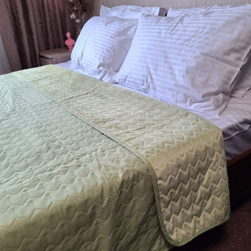 Bedspread SoundSleep Tenderness Quilted Velour 150x220 cm Olive (2800004482011)