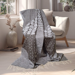Plaid SoundSleep Abstract cotton 140x200 cm chocolate (2800004835114)
